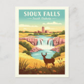 Vintage Sioux Falls South Dakota Briefkaart (Voorkant)