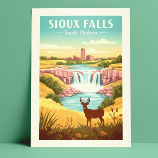 Vintage Sioux Falls South Dakota Briefkaart