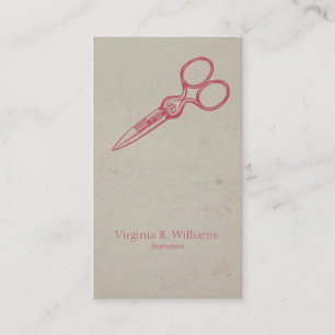 Vintage Sissors Seamstress Mode Visitekaartje