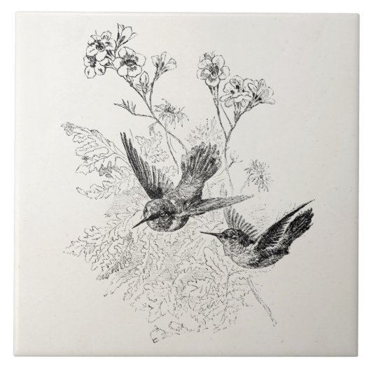 Vintage Sjabloon Antiek vogelstand Tegeltje (Voorkant)