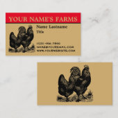 Vintage Sjabloon Boerderij pluimvee Visitekaartje (Voorkant / Achterkant)