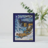 Vintage Skandinavische Kerstmis 1906 Feestdagenkaart (Staand voorkant)