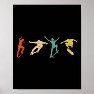 Vintage skateboard grafisch ontwerp skateboarder S Poster