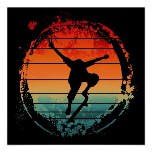 Vintage Skateboarden Skateboard Perfect Poster (Voorkant)