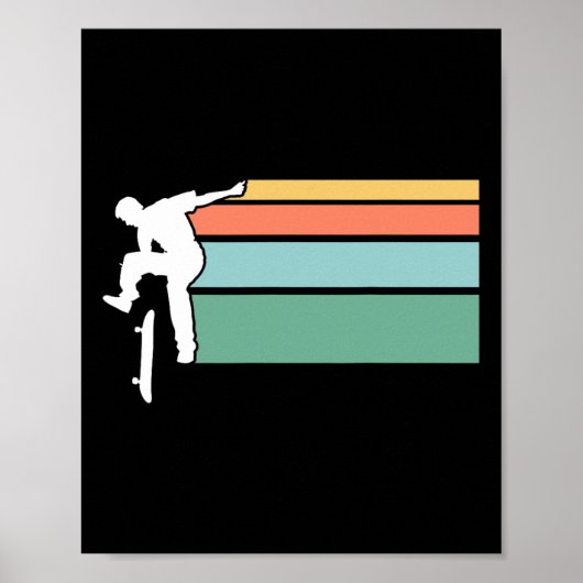 Vintage Skateboarden T Shirt Poster (Voorkant)