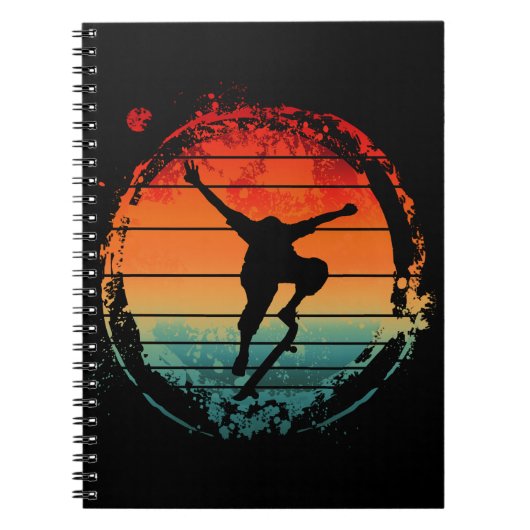 Vintage Skateboarding Skateboard Notitieboek (Voorkant)