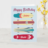 Vintage Skateboards Kaart (Gele Bloem)