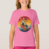 Vintage Skater Dog in Retro Circle T-shirt (Voorkant)
