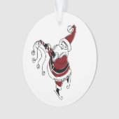 Vintage Skating Santa Ornament  (voorkant)