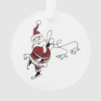 Vintage Skating Santa Ornament