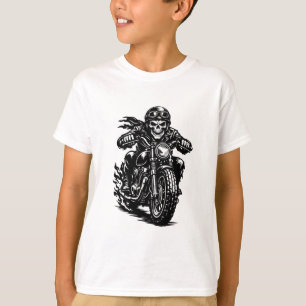 Vintage Skelet Biker Motorfiets Illustratie T-shirt