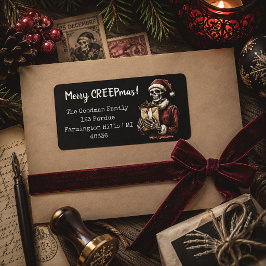 Vintage Skelet Gotische Kerstmis Etiket