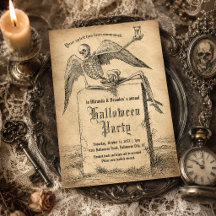 Vintage Skelet Grafsteen Gotische Halloween Feest