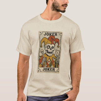 Vintage Skelet Jokerkaart Kunst T-shirt