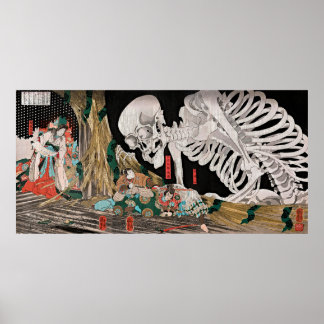 Vintage Skelet Spectre Ukiyo-e Poster