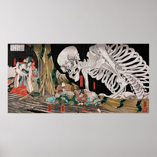 Vintage Skelet Spectre Ukiyo-e Poster (Voorkant)