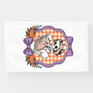 Vintage Skelet Verpleegster en Baby � Schattig Hal Spandoek