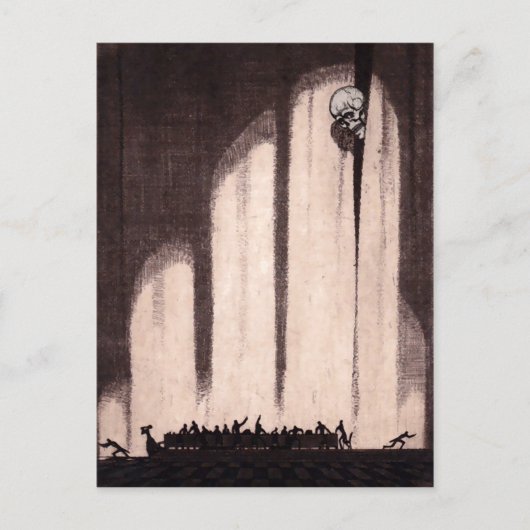 Vintage Skeleton Art Briefkaart (Voorkant)