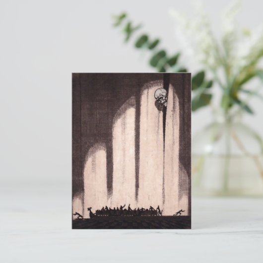 Vintage Skeleton Art Briefkaart (Staand voorkant)