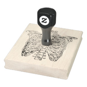Vintage Skeleton Botten Torso Gothic Halloween Rubberstempel