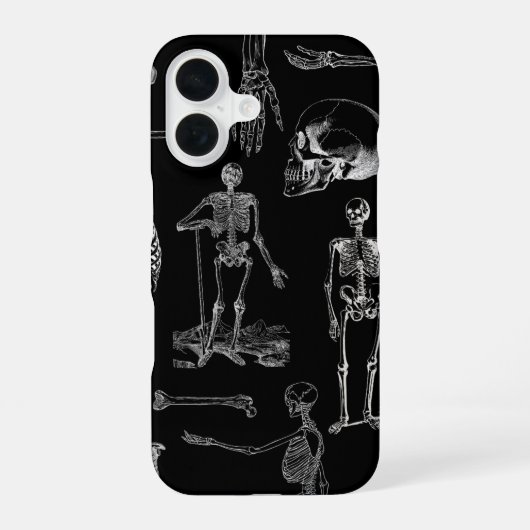 Vintage Skeleton Illustration Phone Case iPhone 16 Hoesje (Achterkant)