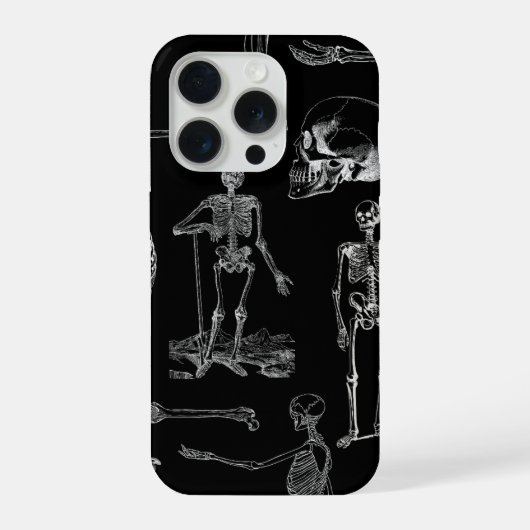 Vintage Skeleton Illustration Phone Case iPhone Hoesje (Achterkant)
