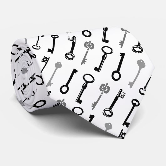 Vintage Skeleton Keys Stropdas (Opgerold)