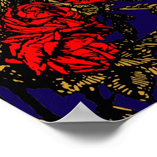 Vintage Skeleton & Roses Poster (Hoek)