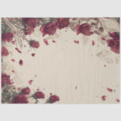 Vintage Skeleton Skull Love Red Rose Collage Tissuepapier (Voorkant)