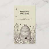 Vintage Skep Script Imker Honing Apiarist Bu Visitekaartje (Voorkant)