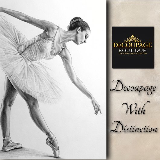 Vintage Sketch Ballerina Decoupage Tissuepapier