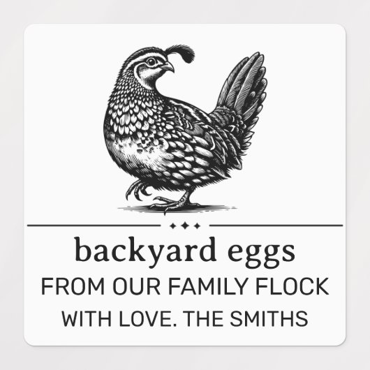 Vintage-Sketch Egg Carton Labels Personalized (Design 3)