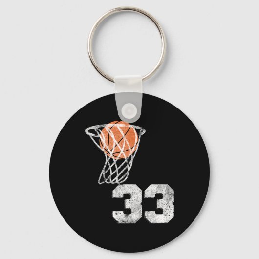 Vintage Sketll Jersey Nummer 33 Speler Nummer Sleutelhanger (Voorkant)