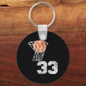Vintage Sketll Jersey Nummer 33 Speler Nummer Sleutelhanger (Voorkant)