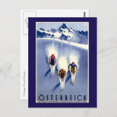 Vintage Ski Briefkaart (Voorkant / Achterkant)