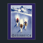 Vintage Ski Briefkaart<br><div class="desc">ski-poster met het prachtige landschap Österreich, Oostenrijk.</div>
