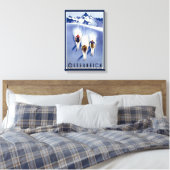 Vintage Ski Canvas Afdruk (Insitu (Slaapkamer))