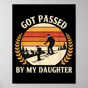 Vintage Ski Familie Gewist Door Mijn Dochter Retro Poster