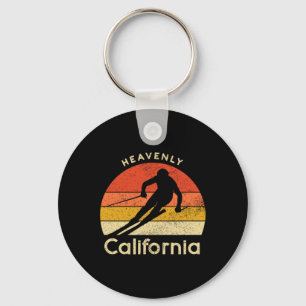 Vintage Ski Heavenly Californische Berg Sleutelhanger