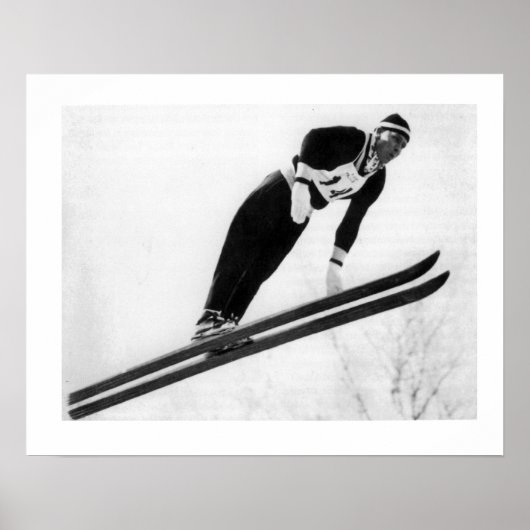 Vintage ski iamge, Keep jumping Poster (Voorkant)