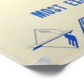 Vintage Ski Italië Reis Alitalia Airlines Poster (Hoek)