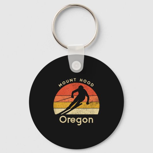 Vintage Ski Mount Hood Oregon Berg  Sleutelhanger (Voorkant)