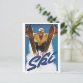 Vintage Ski Poster Briefkaart (Staand voorkant)