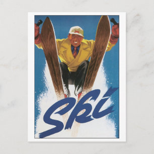 Vintage Ski Poster Briefkaart