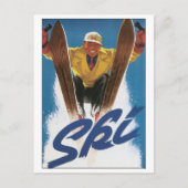 Vintage Ski Poster Briefkaart (Voorkant)