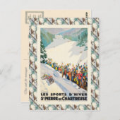 Vintage Ski Poster, St Pierre de Chartreuse Briefkaart (Voorkant / Achterkant)