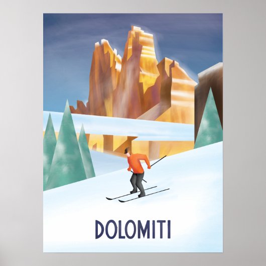 Vintage Ski poster Trentino Alto Adige (Voorkant)