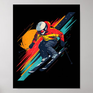 Vintage Ski Racer Design - Retro, Kleurrijk Skides Poster