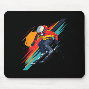 Vintage Ski Racer Design - Retro Muismat