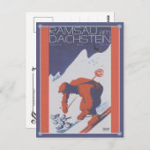 Vintage Ski Ramsau am Dachstein Briefkaart (Voorkant / Achterkant)